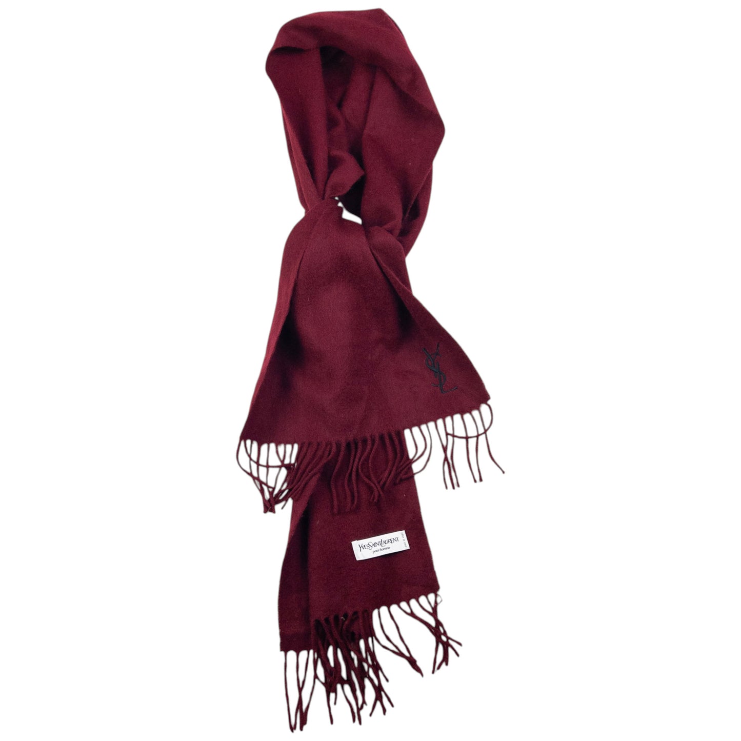 Vintage YSL Yves Saint Laurent Wool Tassel Scarf