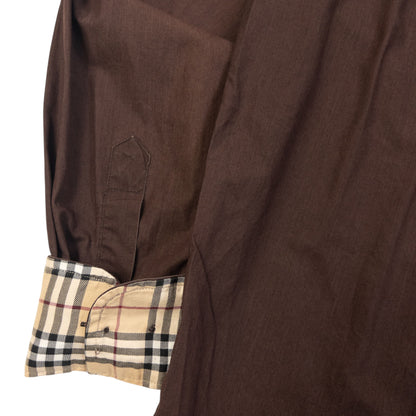 Vintage 2000s Burberry Nova Check Cuff Long Sleeve Button Up Shirt Size XL