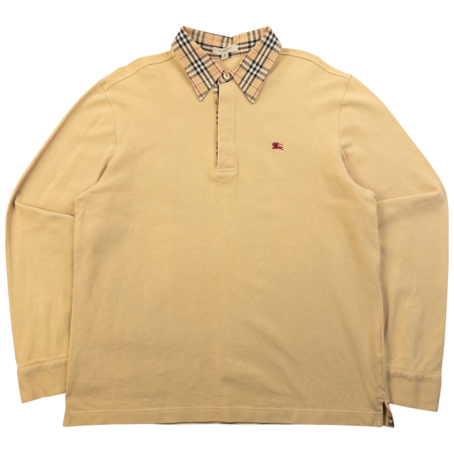 Vintage 2000s Burberry Nova Check Collar Long Sleeve Polo Shirt Size S