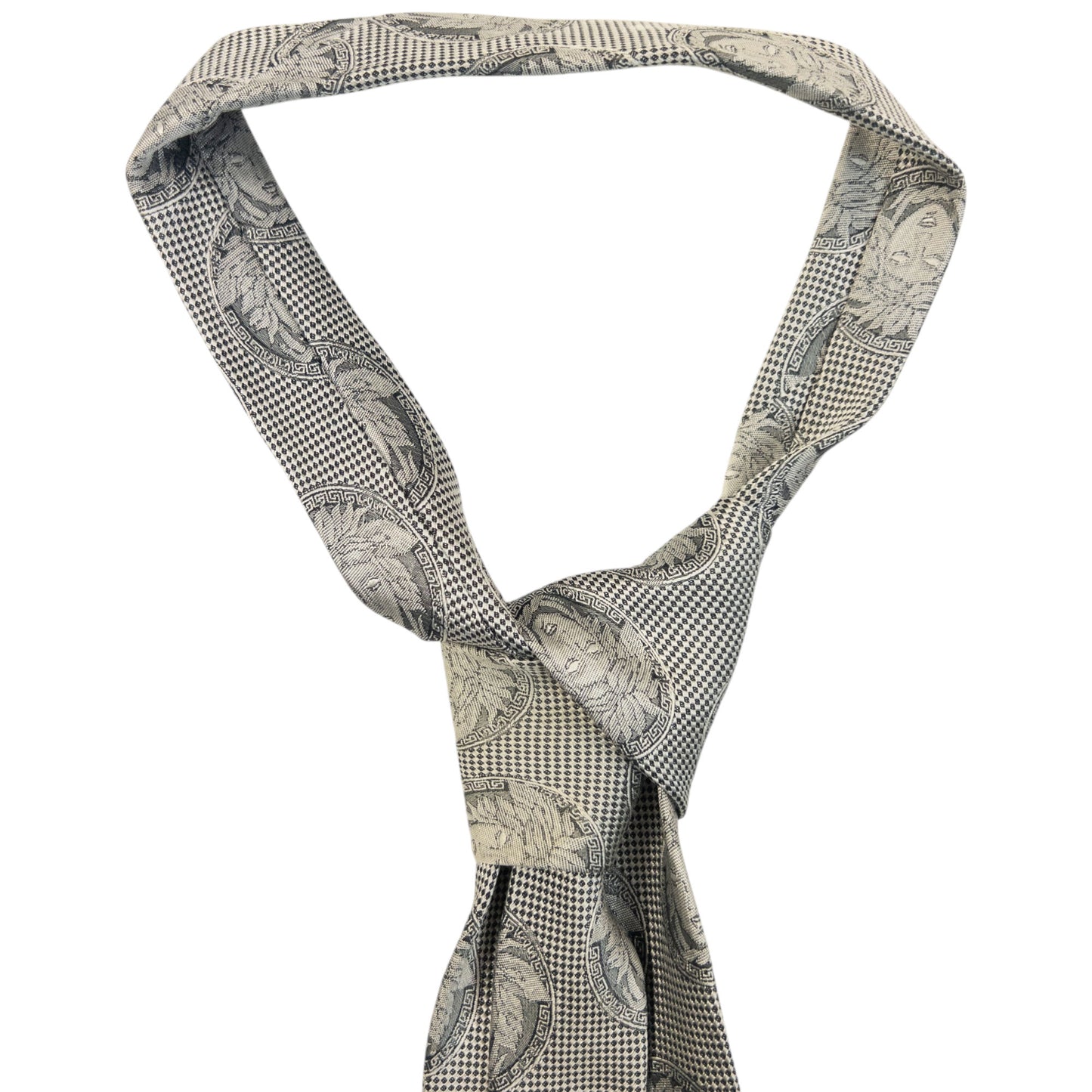 Vintage 90s Gianni Versace Monogram Medusa Silk Tie