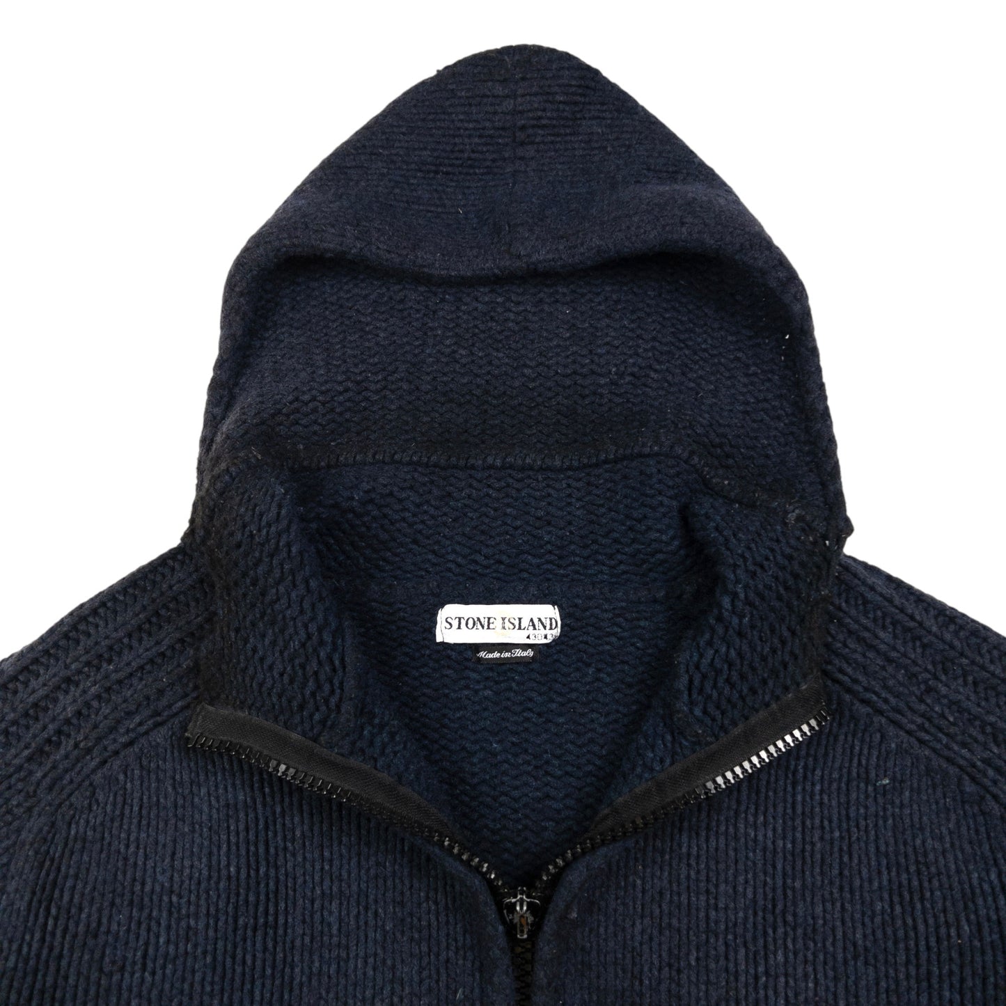 Vintage Stone Island Zip Up Knit Hoodie Size L