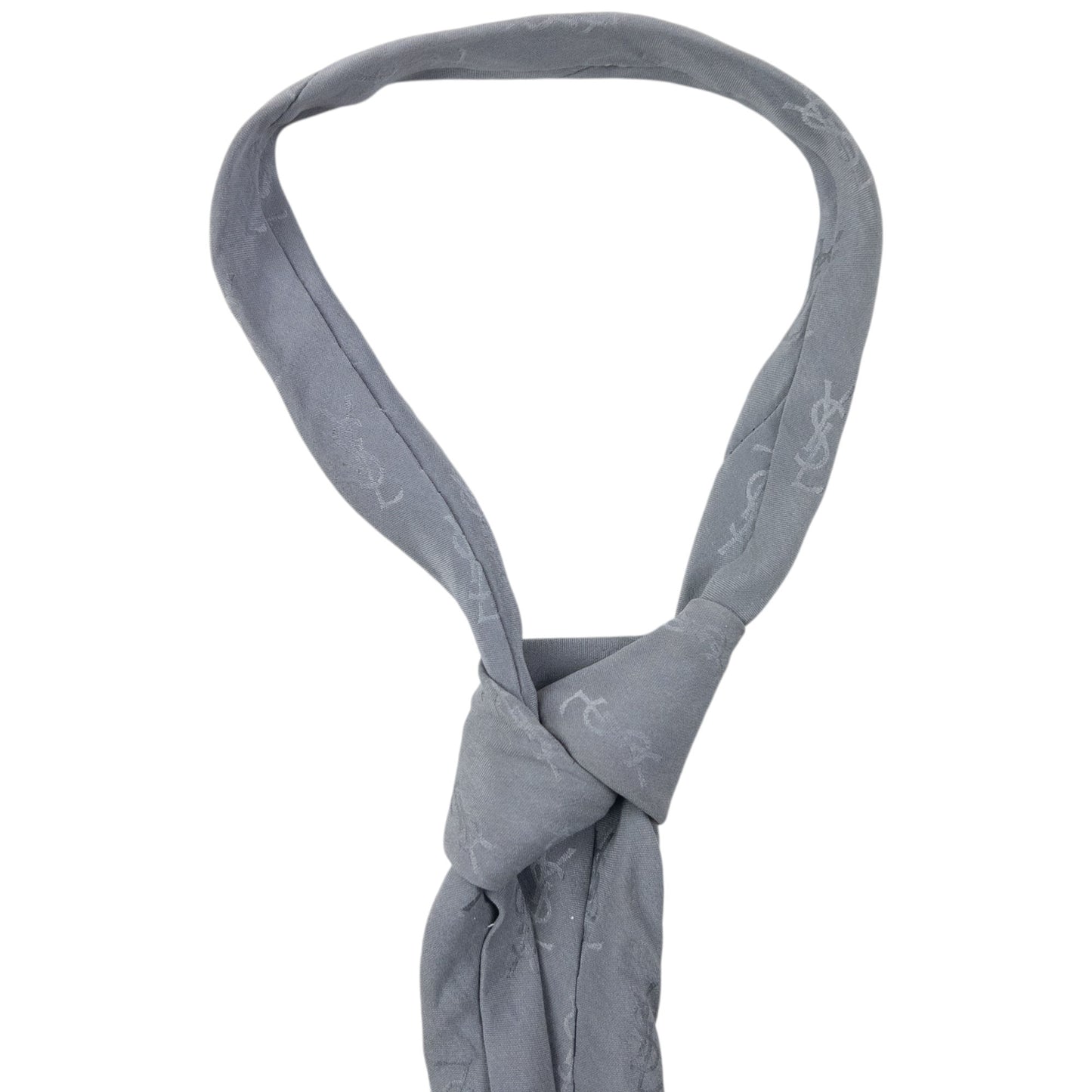 Vintage 80s YSL Yves Saint Laurent Monogram Silk Tie