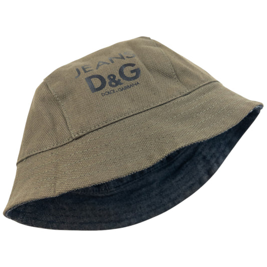 Vintage 2000s Dolce & Gabbana Reversible Denim Bucket Hat