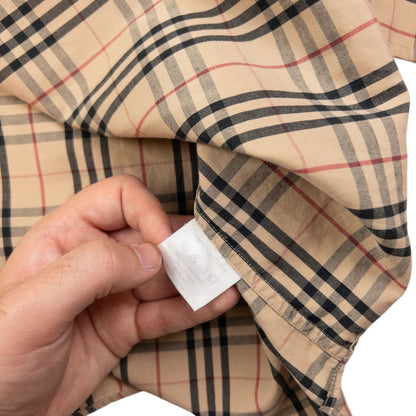 Vintage Burberry Nova Check Long Sleeve Button Up Shirt Size XL