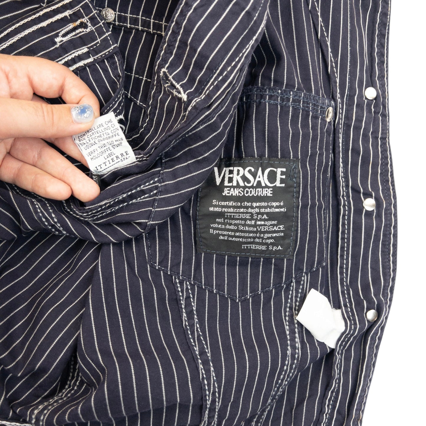 Vintage 2000s Versace Jeans Couture Striped Jacket Womens Size L