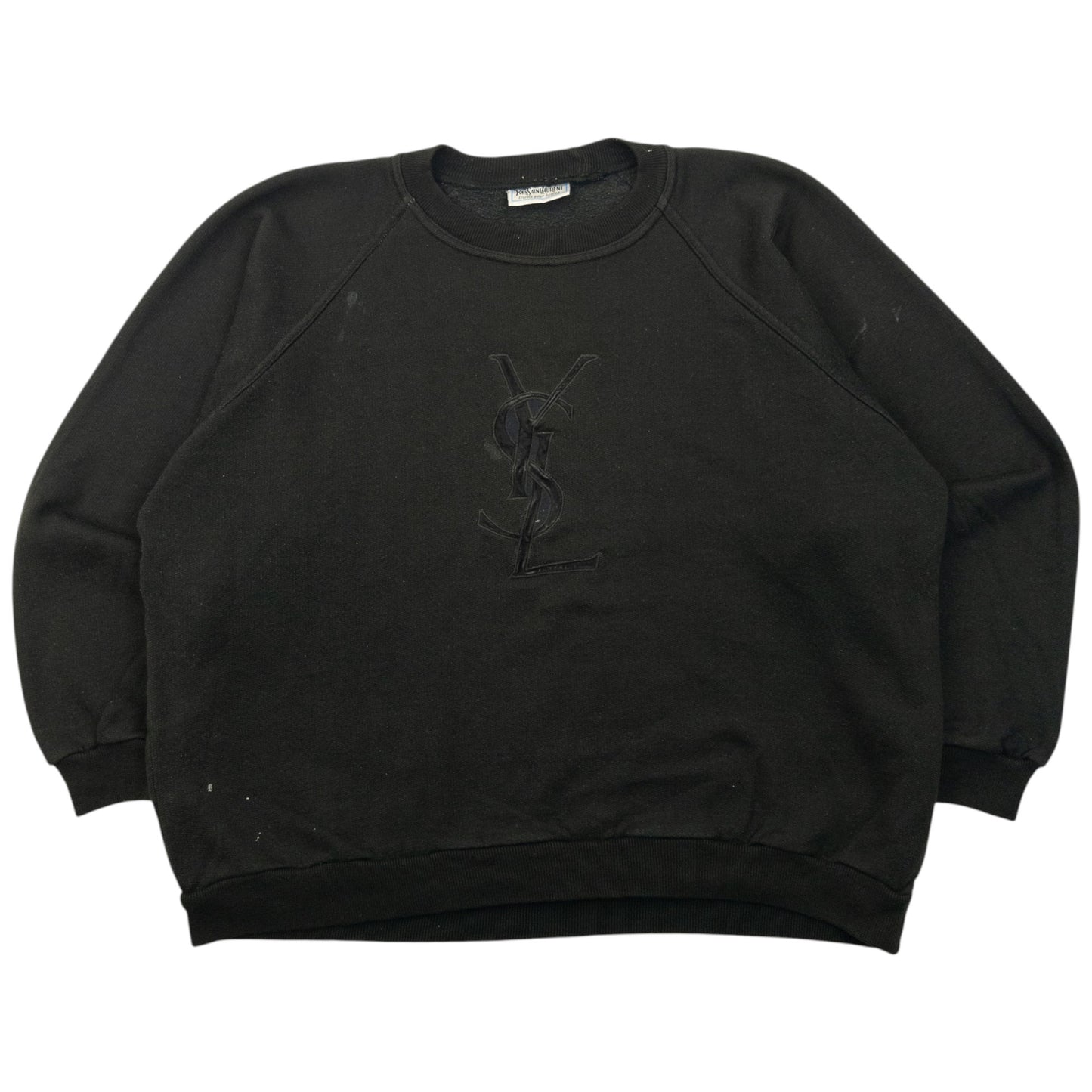 Vintage 80s YSL Yves Saint Laurent Embroidered Sweatshirt Size S
