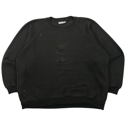 Vintage 80s YSL Yves Saint Laurent Embroidered Sweatshirt Size S