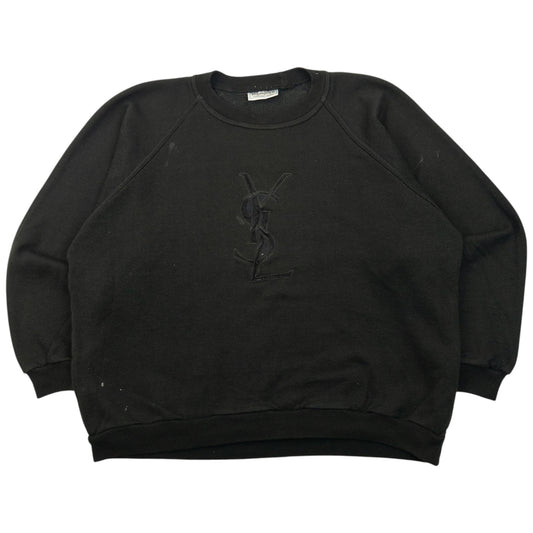 Vintage 80s YSL Yves Saint Laurent Embroidered Sweatshirt Size S