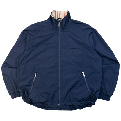 Vintage 2000s Burberry Zip Up Jacket in navy (nylon), embroidered logo