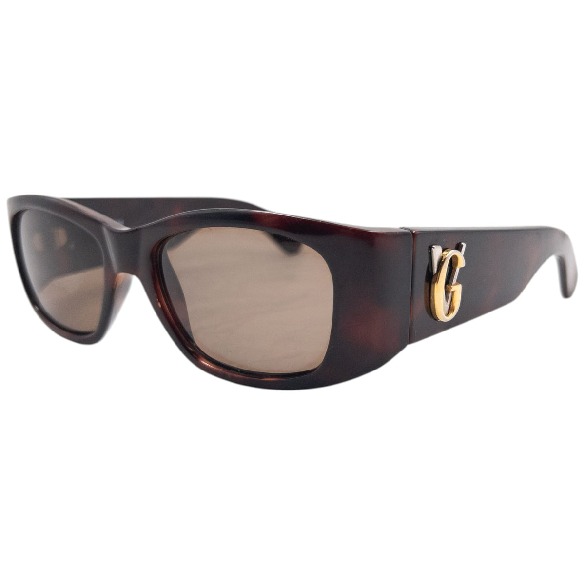 Vintage Gianni Versace zonnebril uit de jaren 90 met schildpadpatroon