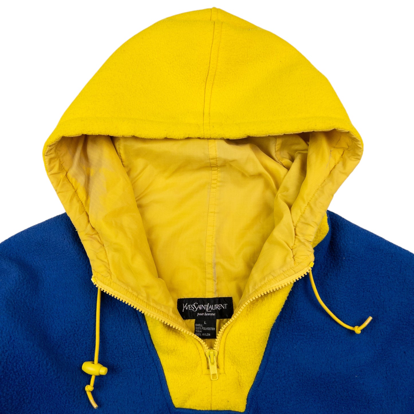 Vintage YSL Yves Saint Laurent Q Zip Fleece Hoodie Size XL