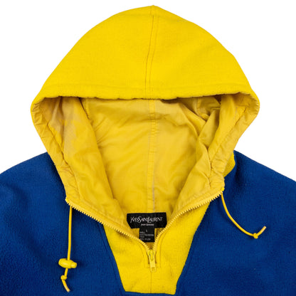 Vintage YSL Yves Saint Laurent Q Zip Fleece Hoodie Size XL