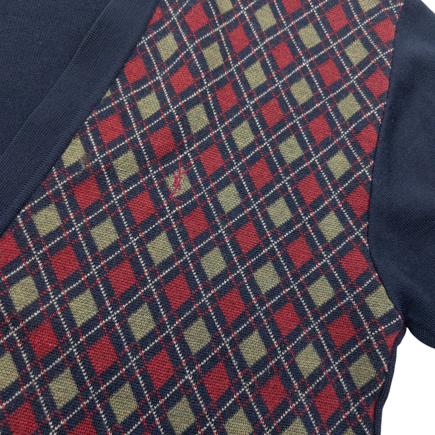 Vintage 90s YSL Yves Saint Laurent Argyle Cardigan Size L