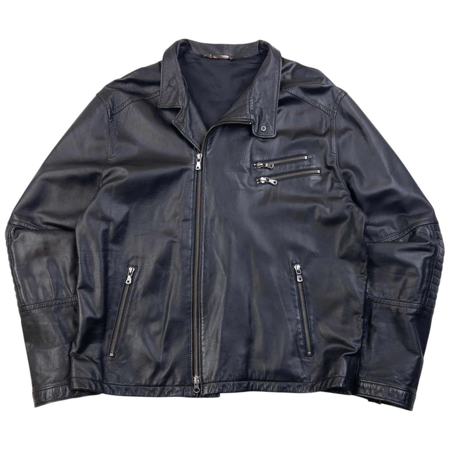 Vintage 2000s Versace Classic Zip Up Leather Jacket Size L