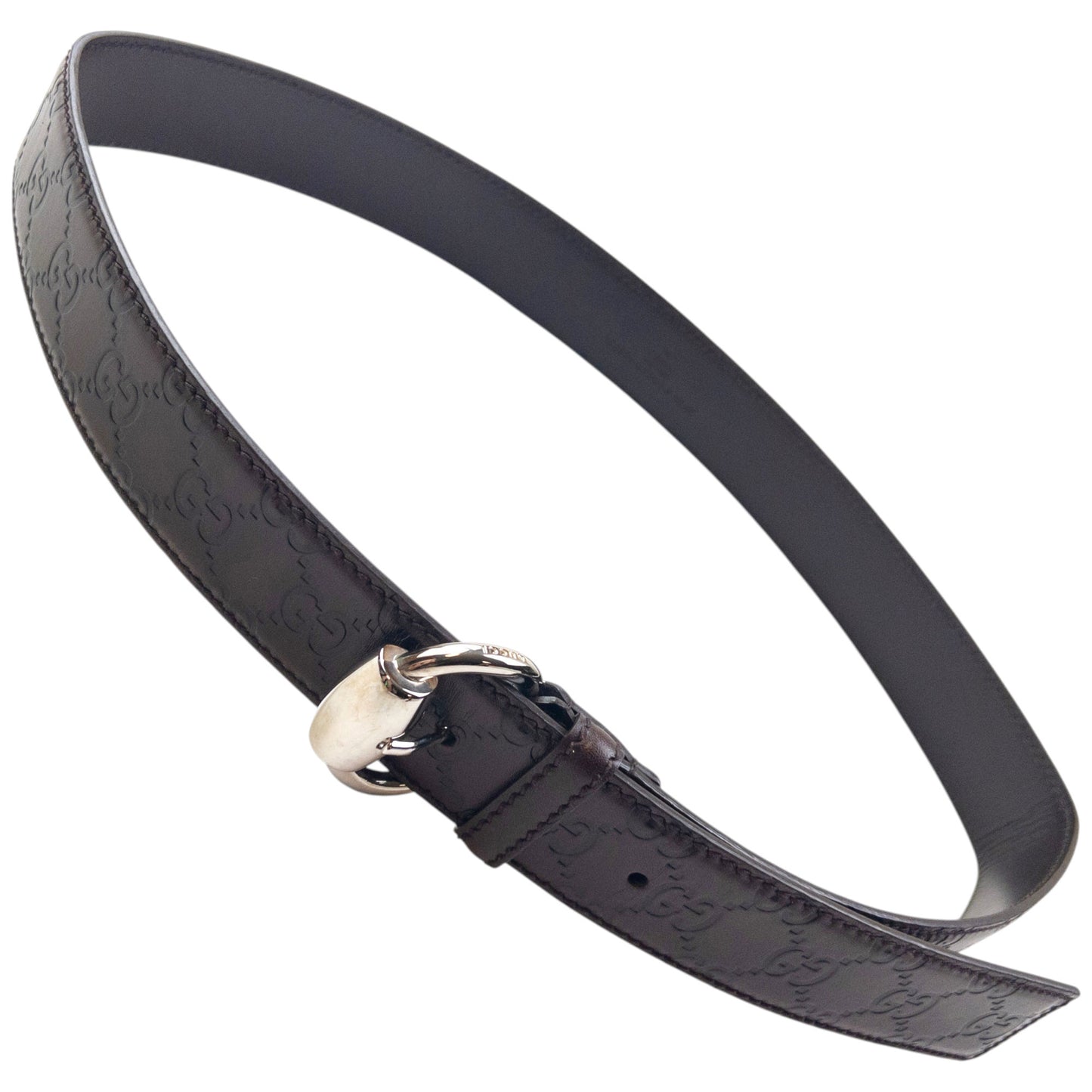 Vintage 2000s Gucci Embossed Monogram Leather Belt Size L