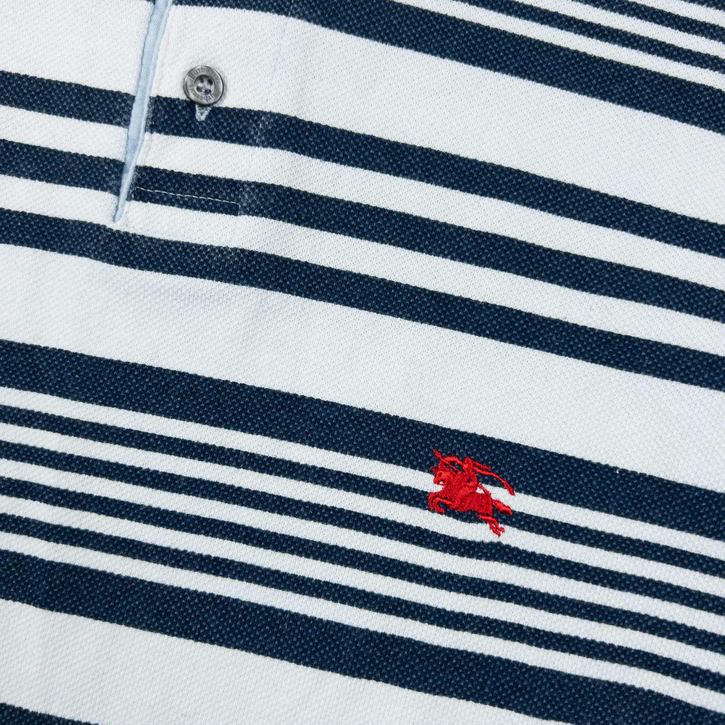 Vintage 90s Burberry Striped Long Sleeve Polo Shirt Size L