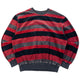 Vintage 80s YSL Yves Saint Laurent Striped Velour Sweatshirt Womens Size S