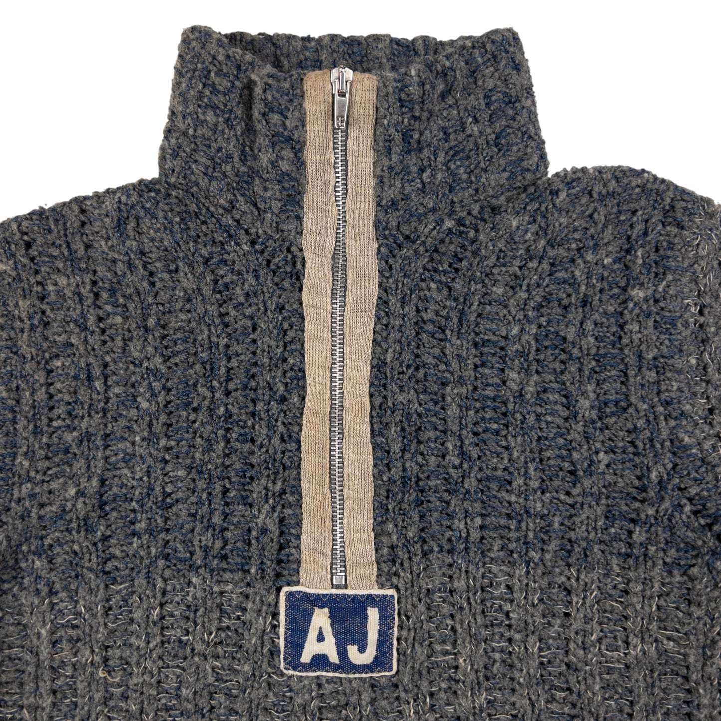Vintage Armani Jeans Q Zip Knit Jumper Size XS