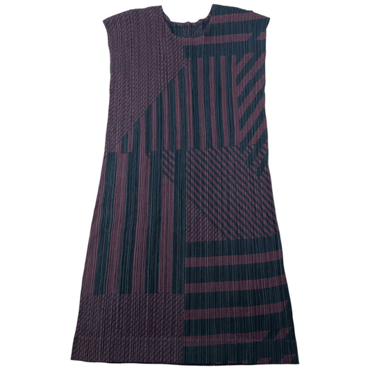 Vintage Pleats Please By Issey Miyake Pattern Mini Dress Womens Size M