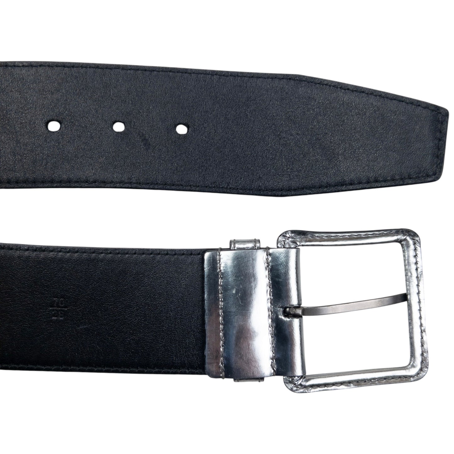 Vintage 2000s Miu Miu Metallic Leather Belt Size W26
