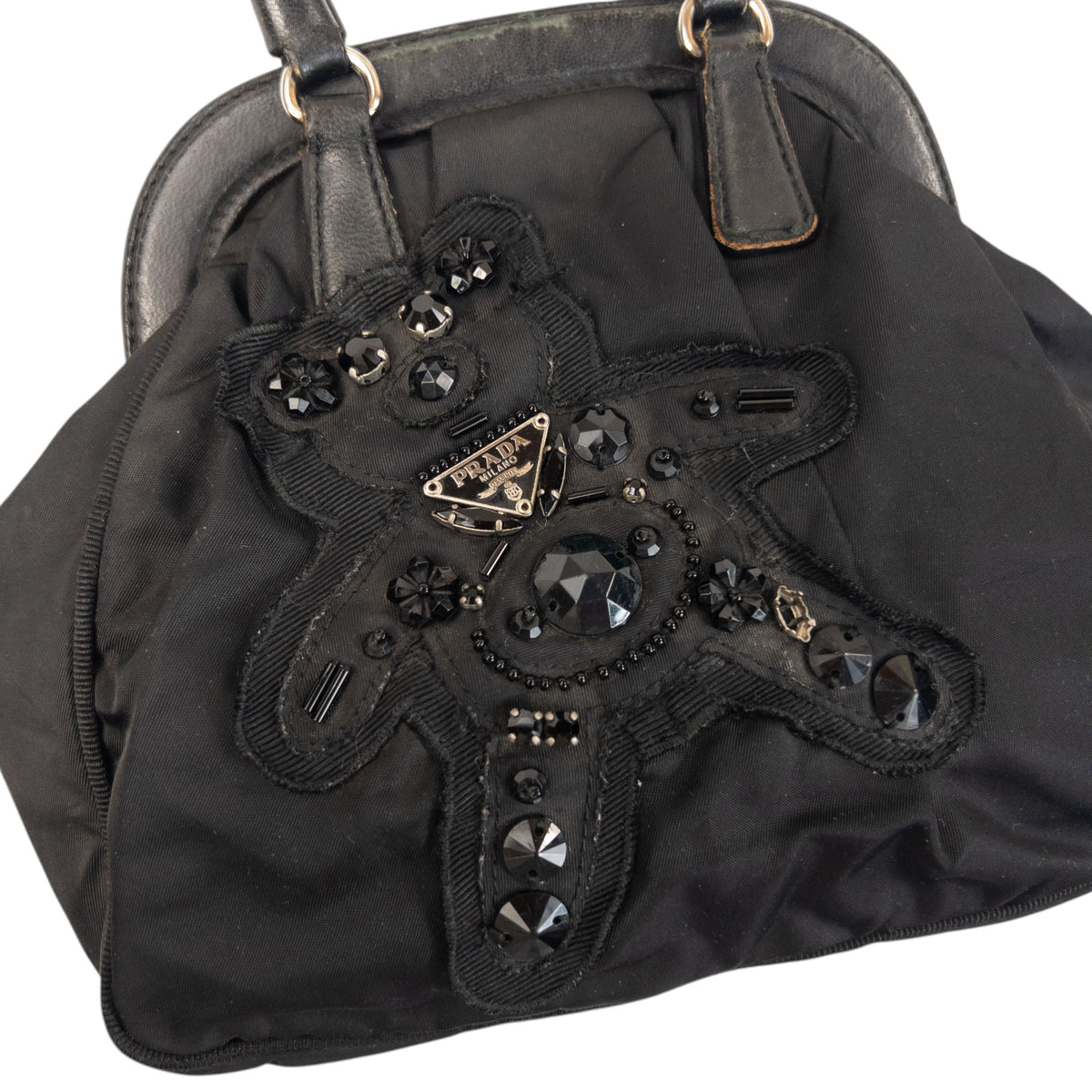 Vintage 2000s Prada Embellished Teddy Bear Handbag