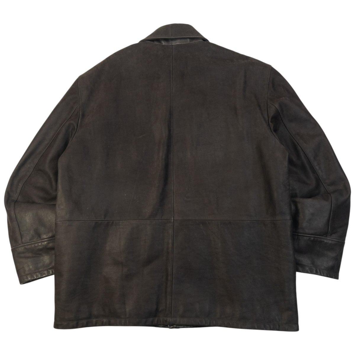 Vintage 2000s Burberry Nova Check Lined Leather Jacket Size XL