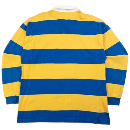 Vintage 80s YSL Yves Saint Laurent Striped Long Sleeve Rugby Polo Shirt Size S