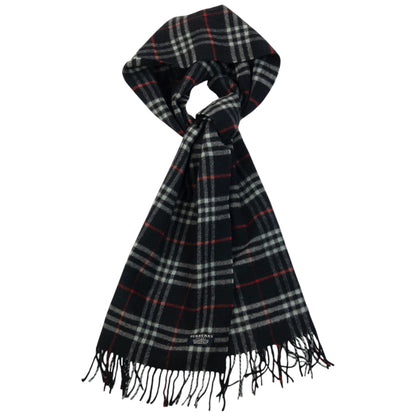 Vintage 2000s Burberry Nova Check Lambswool Tassel Scarf