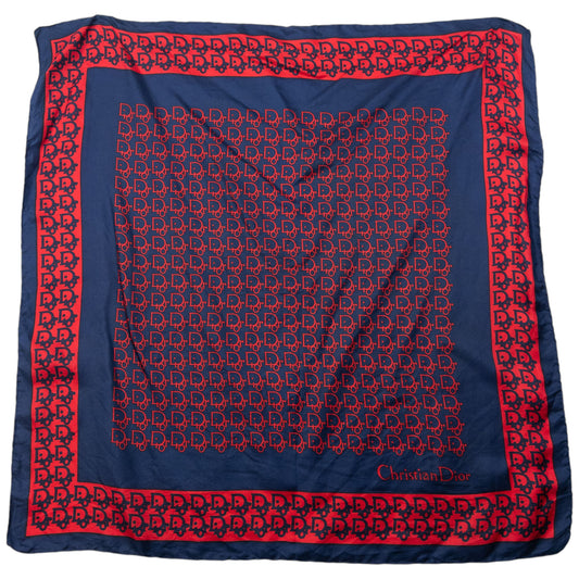 Vintage 80s Dior Monogram Silk Scarf