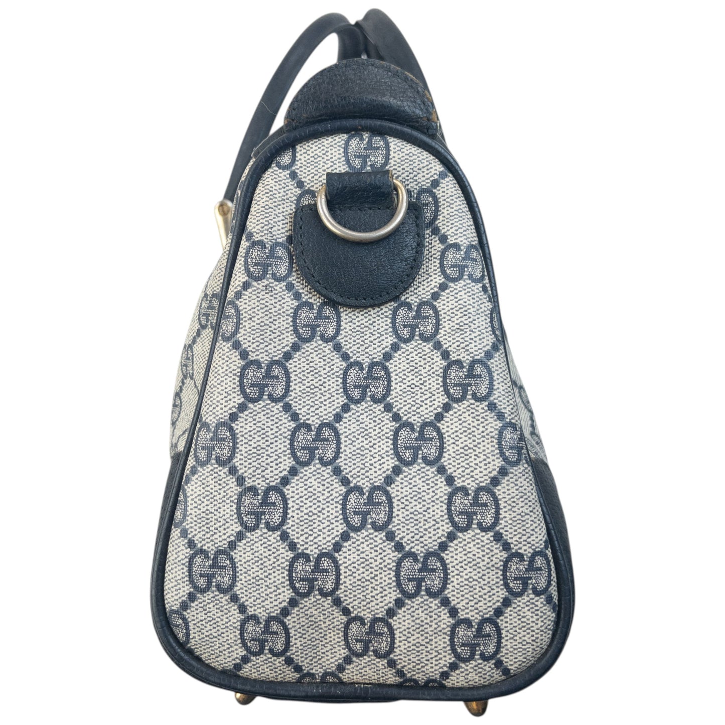 Vintage 80s Gucci Monogram Leather Handbag