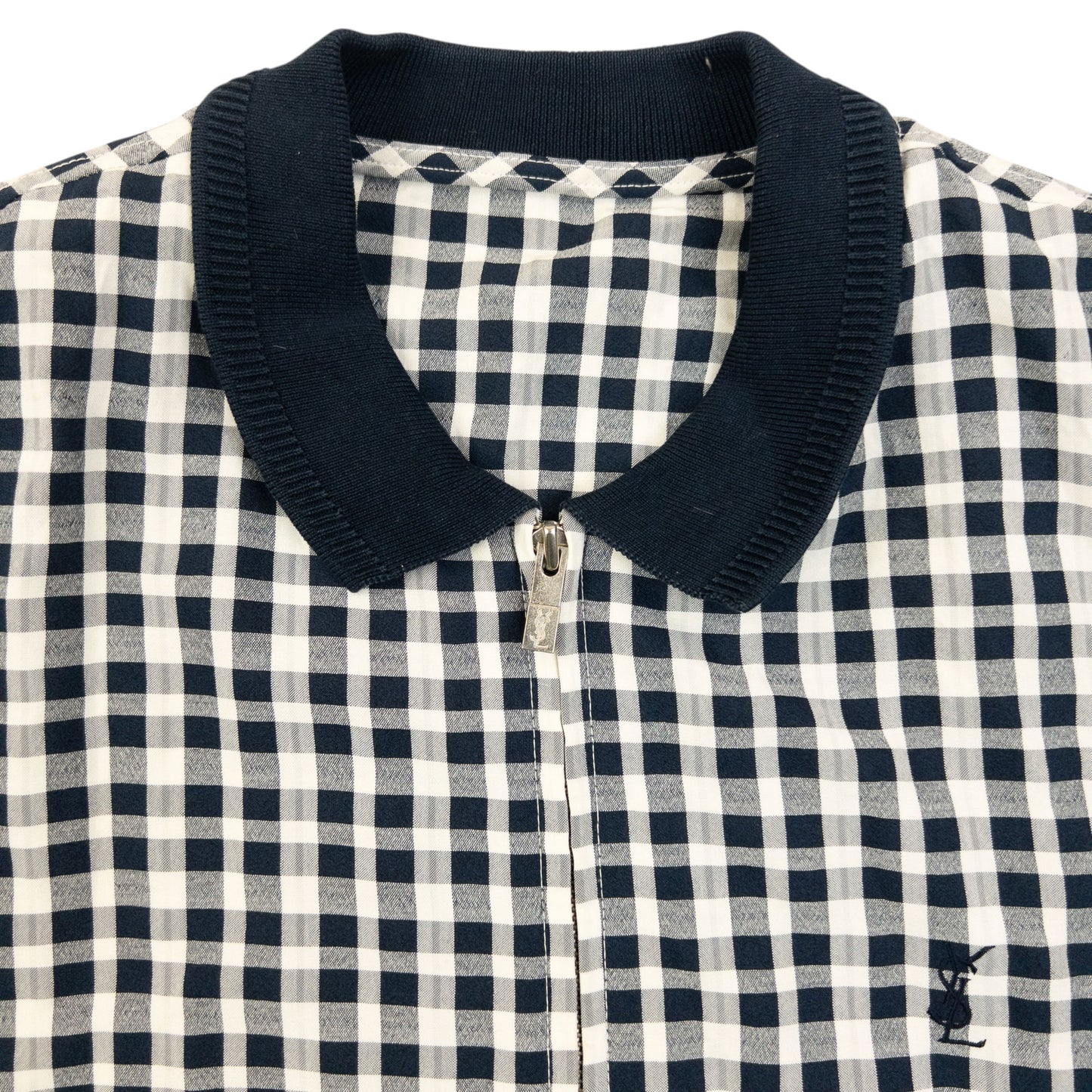 Vintage 90s YSL Yves Saint Laurent Checkered Harrington Jacket Size M