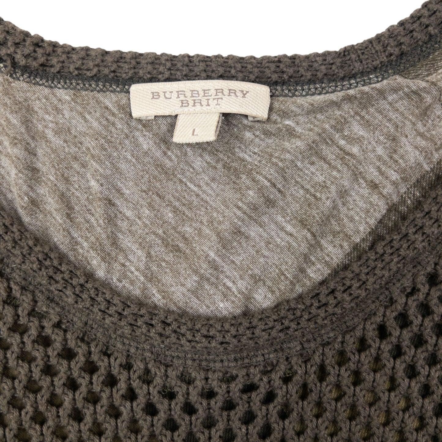 Vintage Burberry Brit Layered Knit Jumper Womens Size L