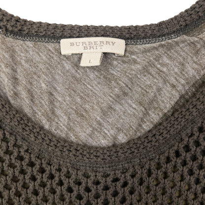 Vintage Burberry Brit Layered Knit Jumper Womens Size L