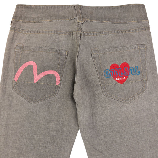 Vintage Evisu Donna Embroidered Japanese Denim Jeans Womens Size W28
