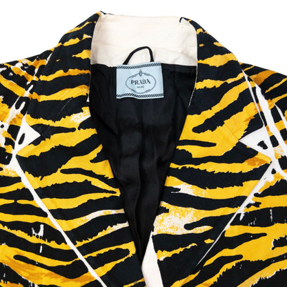 2018 Prada Tiger Stripe Pop Art Jacket Womens Size XL
