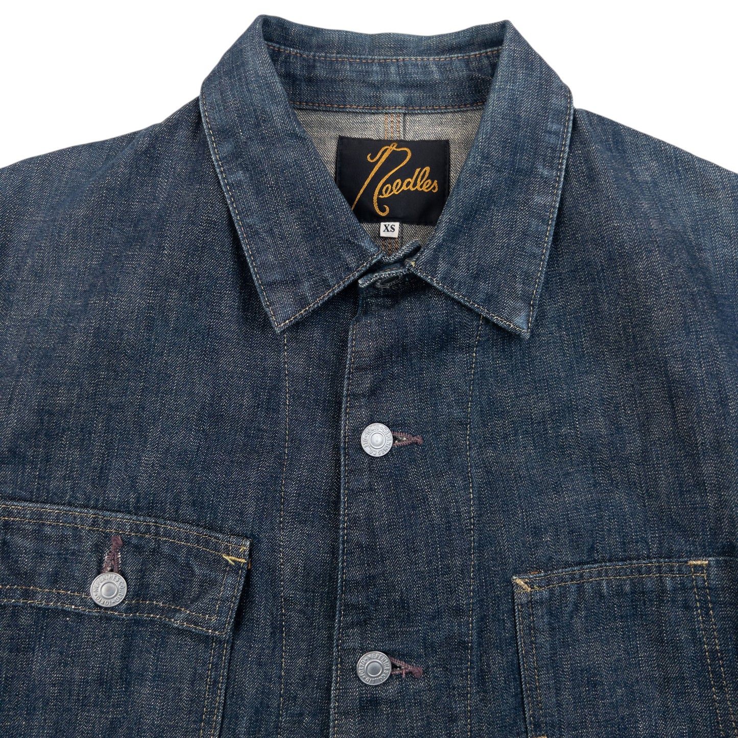 Vintage 90s Needles Button Up Denim Jacket Size XS