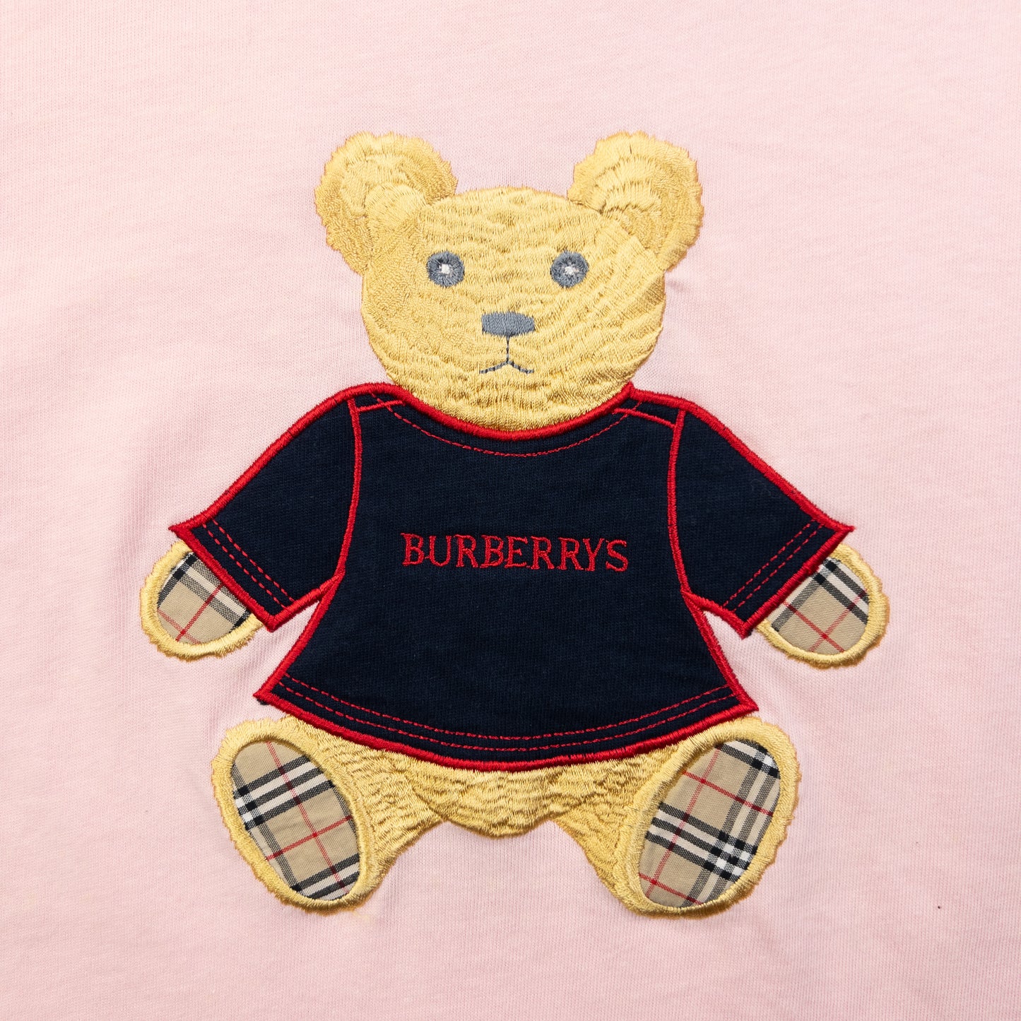 Vintage 90s Burberry Embroidered Teddy Bear T Shirt Womens Size S