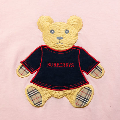 Vintage 90s Burberry Embroidered Teddy Bear T Shirt Womens Size S