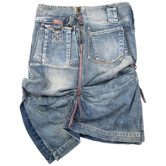 Vintage Marithe + Francois Girbaud Asymmetric Denim Skirt Womens Size W26