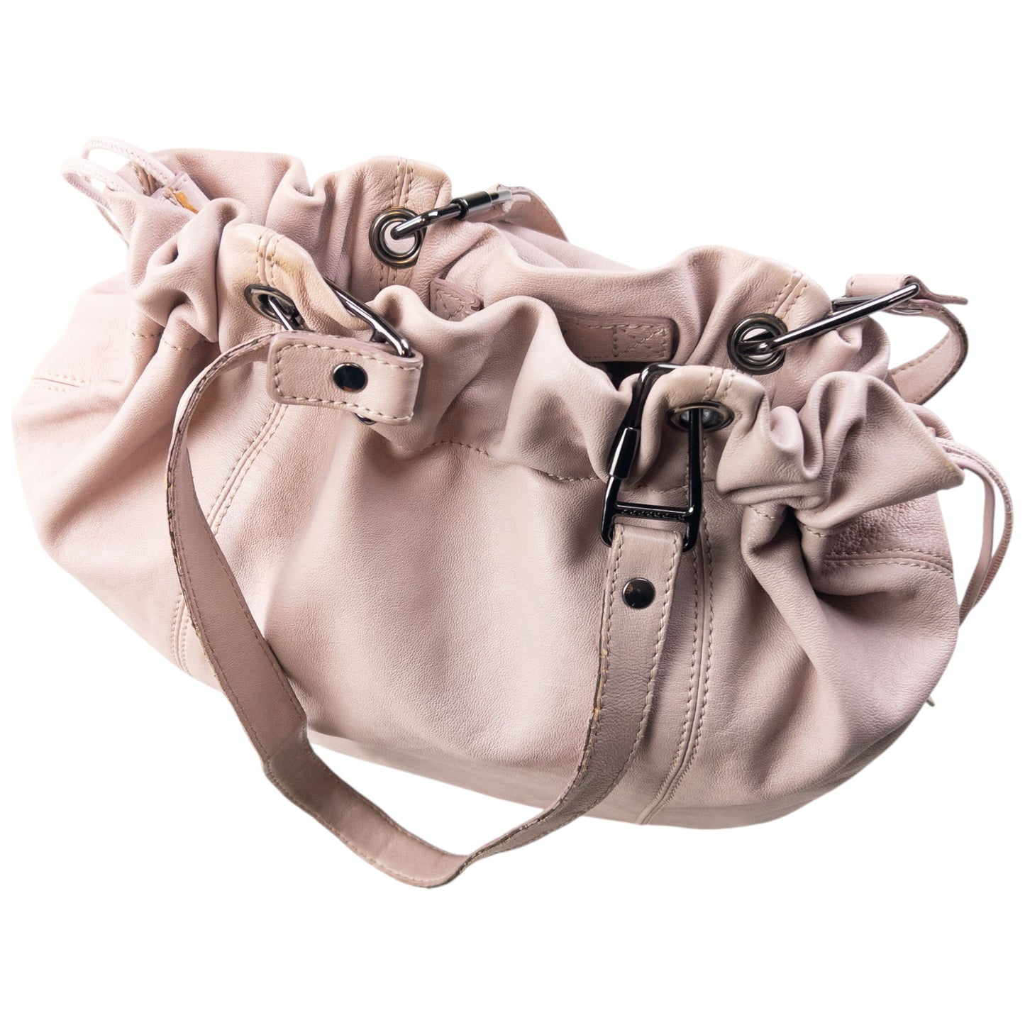 Vintage 2000s Burberry Leather Bucket Shoulder Bag