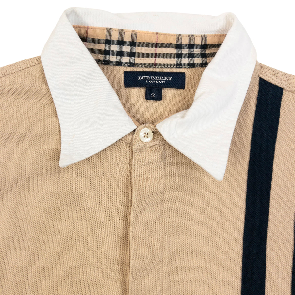 Vintage 2000s Burberry Long Sleeve Polo Shirt in beige (cotton), photo 3