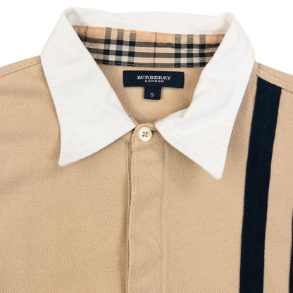 Vintage 2000s Burberry Long Sleeve Polo Shirt in beige (cotton), photo 3