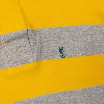 Vintage 2000s YSL Yves Saint Laurent Striped Long Sleeve Polo Shirt Size M