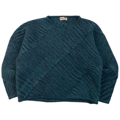 Vintage 80s Issey Miyake Wool Knit Jumper in blue