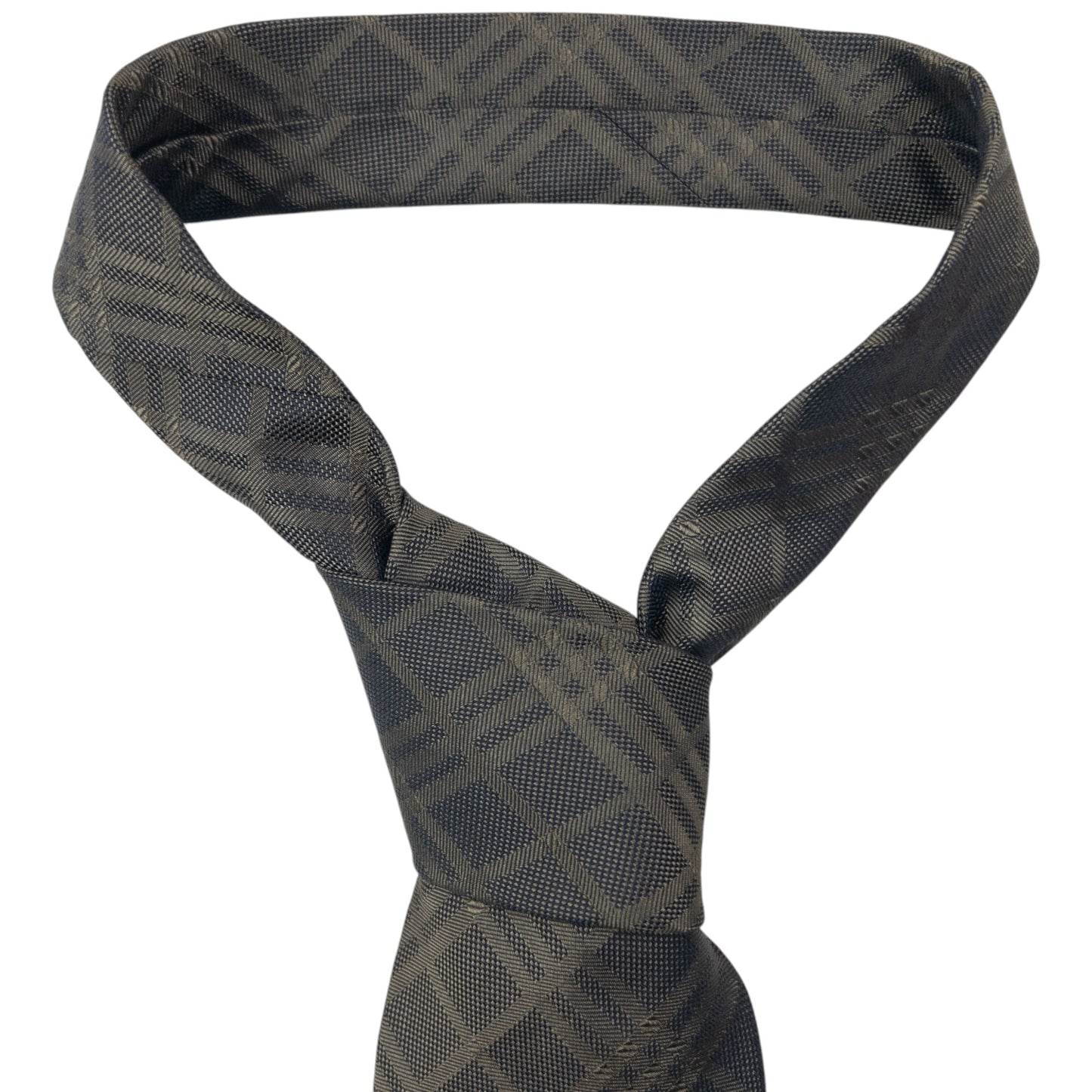 Vintage 2000s Burberry Nova Check Silk Tie