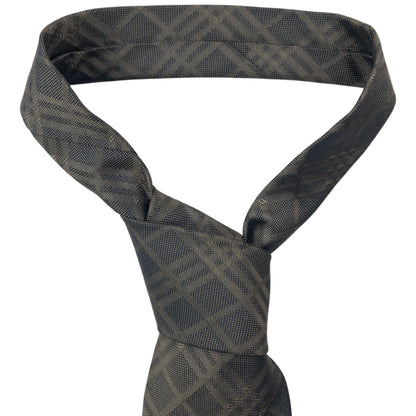 Vintage 2000s Burberry Nova Check Silk Tie