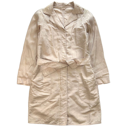 Prada Silk Trench Coat Beige Plain Casual Jacket W40 Silk 00s