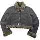 Vintage 2000s Armani Jeans Fur Lined Suede Jacket Womens Size L