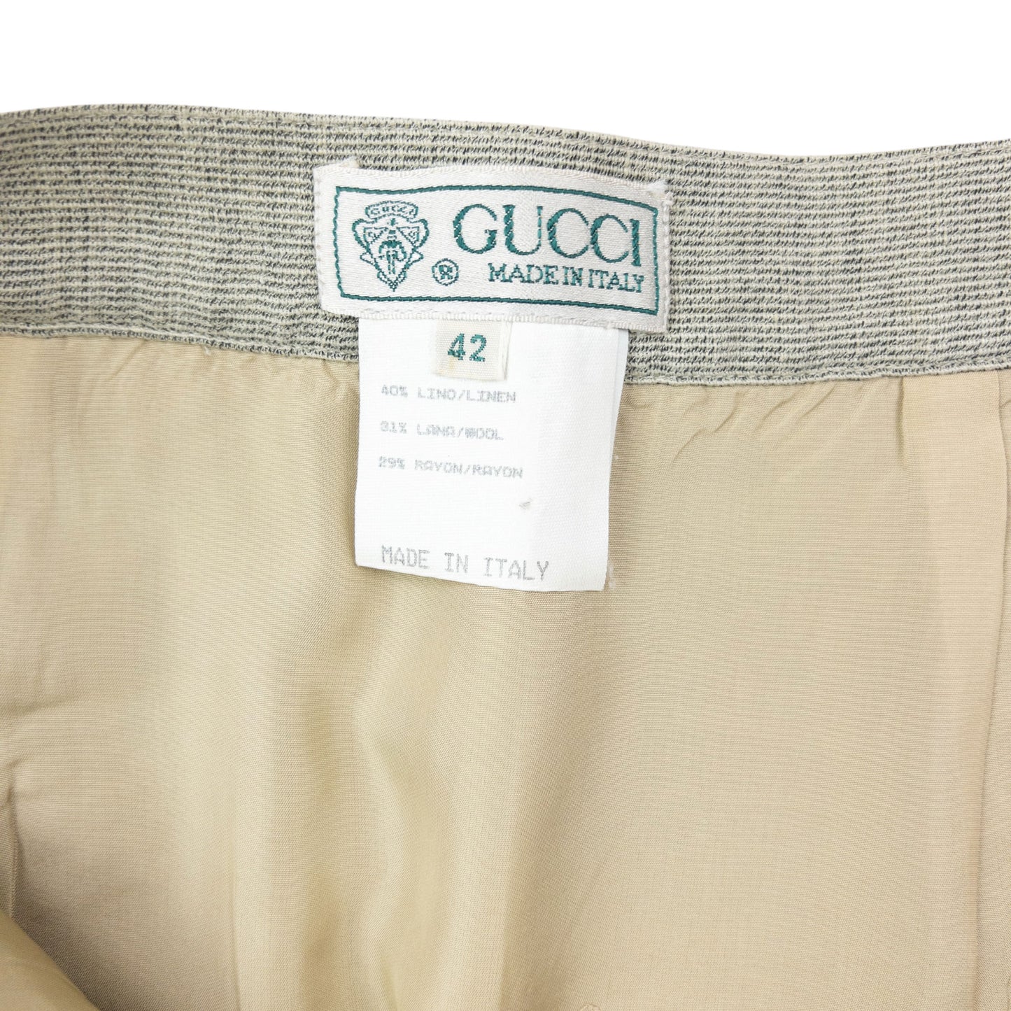 Vintage 80s Gucci Linen And Wool Skirt Womens Size W26