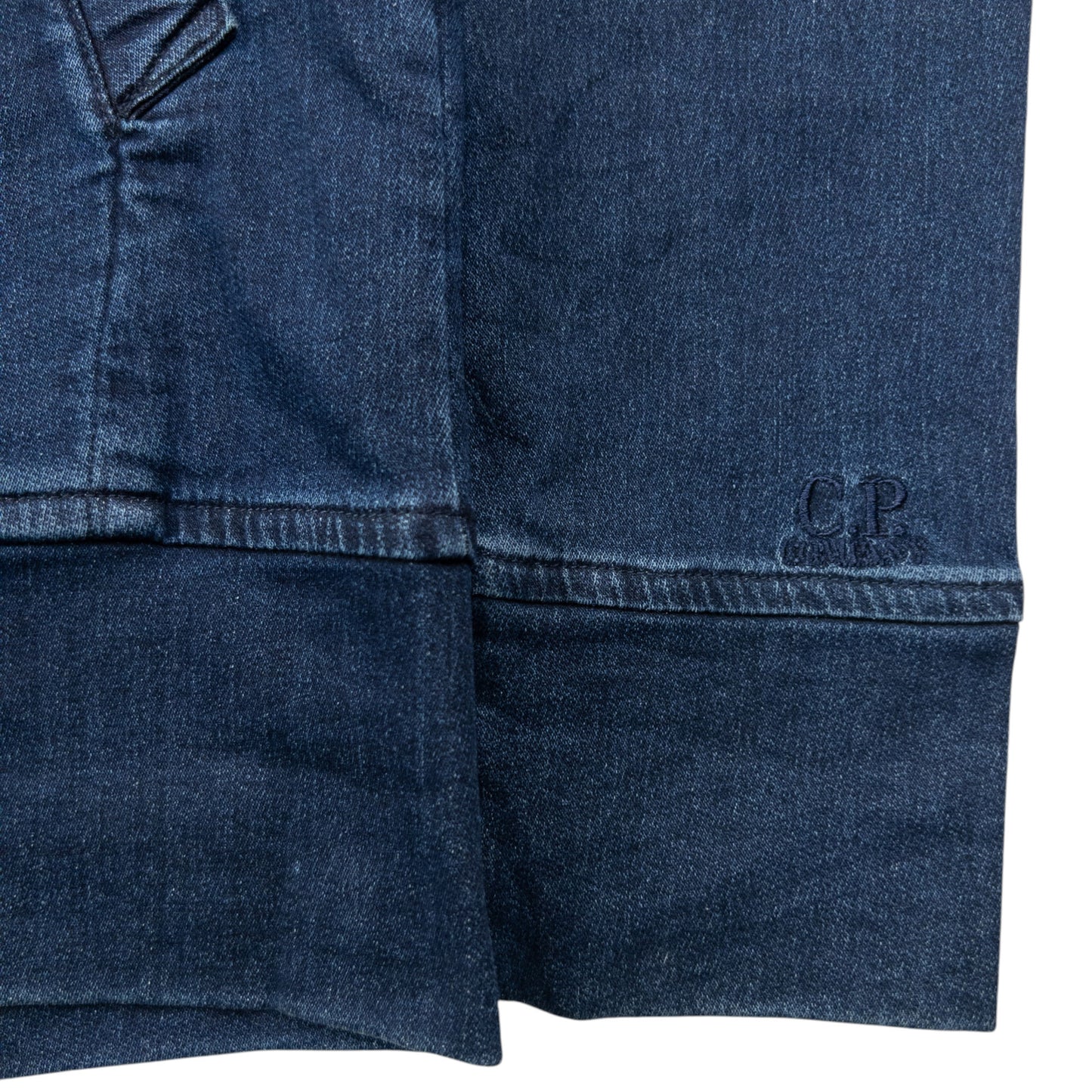 2014 CP Company Goggle Hood Future Fleece Isko Denim Jacket Size M